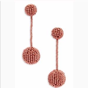 Madewell Pink Beaded Drop Earrings